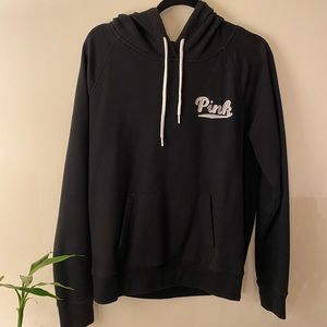 Black PINK hoodie with embroidered logo.
